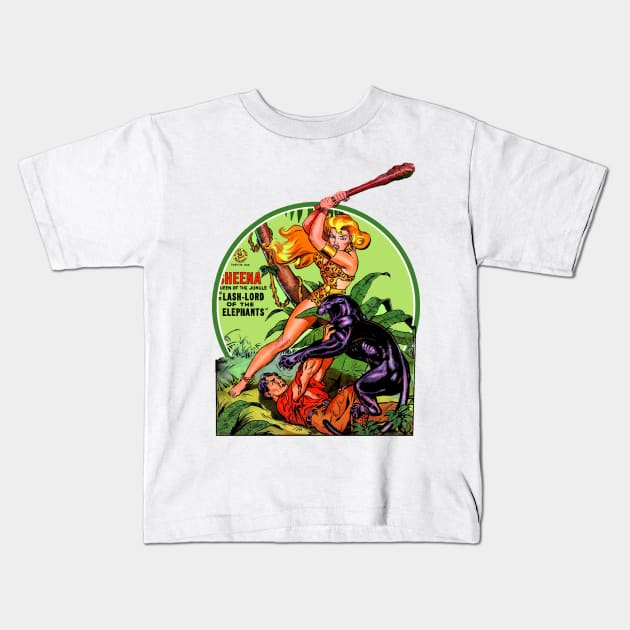 Sheena Savage Queen of the Jungle Kids T-Shirt by Joaddo